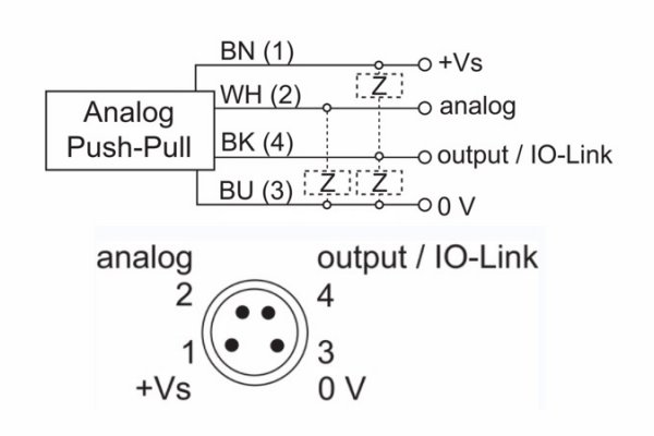 OM30-P0100.HV.TXN 測(cè)距傳感器的接線圖及針角定義圖